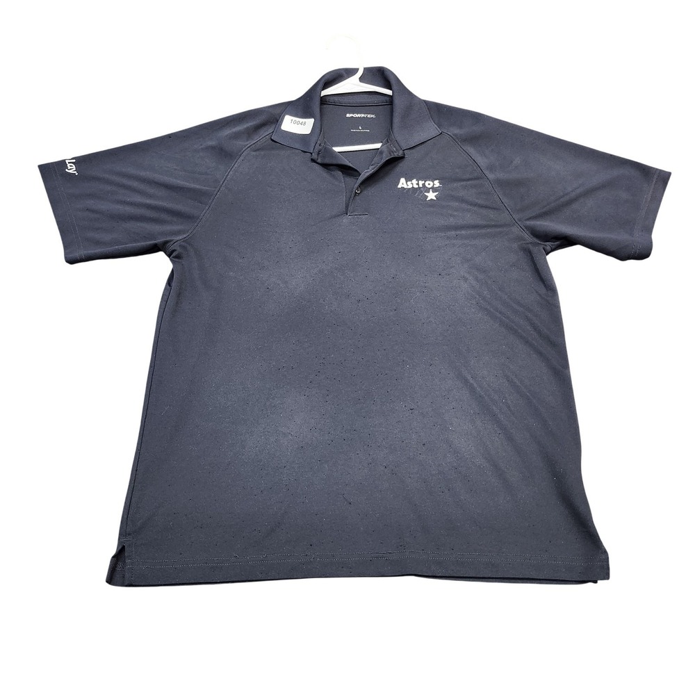 Houston Astros Shirt Mens L Blue MLB Baseball Sport-Tek Performance Polo Golf